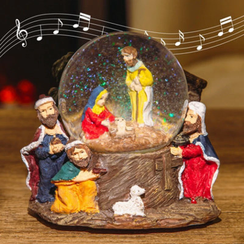 Image of Christmas Nativity Scene Snow Globe Decoration