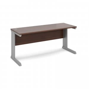 Image of Vivo Straight Desk 1600mm x 600mm - Silver Frame Walnut Top