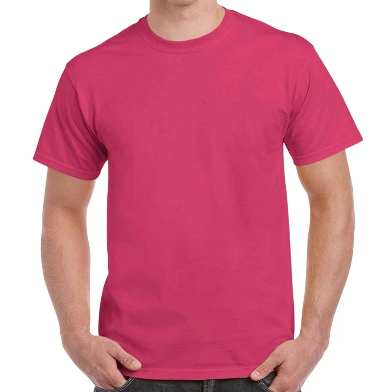 Image of Gildan Mens Heavy Cotton T-Shirt in Pink Size: 2XL Pink Male 2XL