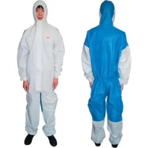 Image of 4535 Protective Type 5/6 White/Blue Coveralls (L)