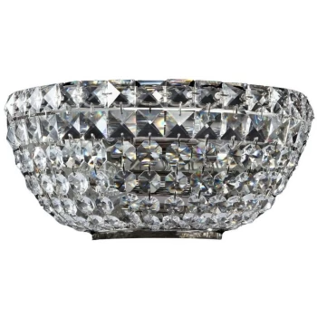 Image of Maytoni Lighting - Basfor Flush Wall Lamp Nickel Antique & Crystal, 2 Light, E14