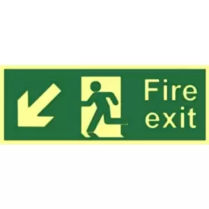 Image of Fire Exit (Man Arrow Up/Left) - PHS (400 X 150MM)