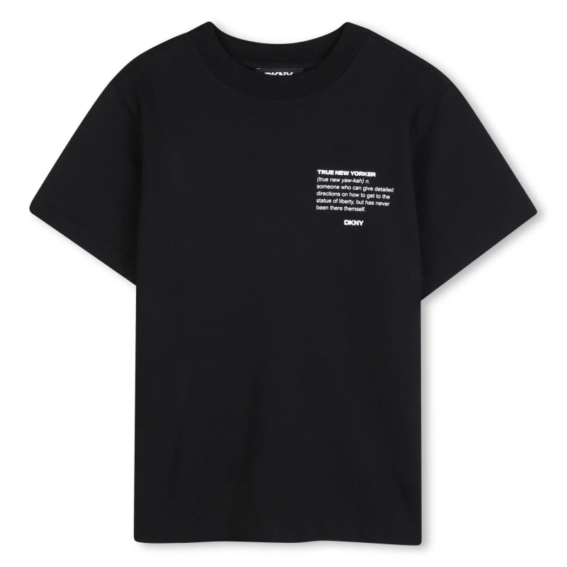 Image of DKNY SS T Shirt Jn63 Black unisex 6Y