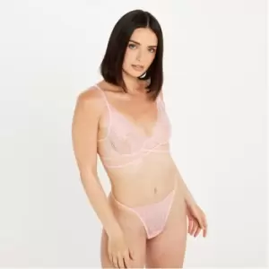 Image of Missguided Scallop Lace Multi Strap Bra - Pink