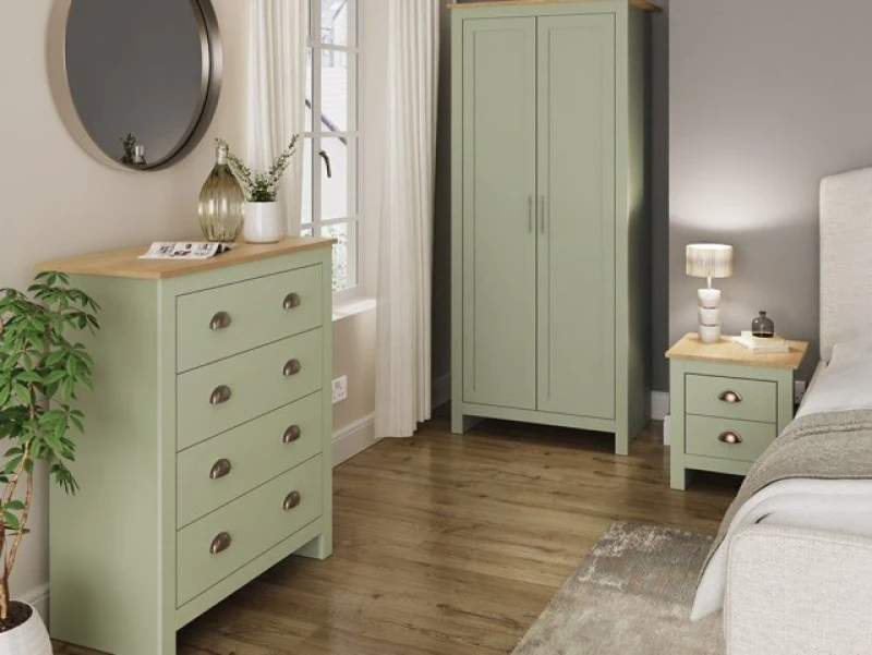Image of GFW GFW Lancaster 3 Piece 2 Door Wardrobe Set - Sage