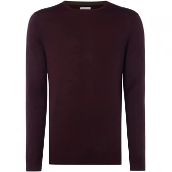 Image of Linea Thames Crew Neck Merino Jumper - Burgundy