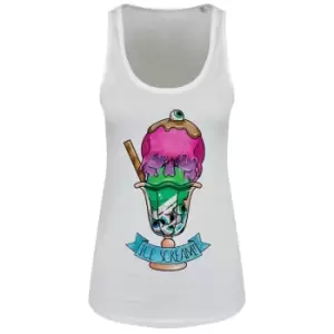 Image of Grindstore Womens/Ladies Ice Scream Tank Top (S) (White)
