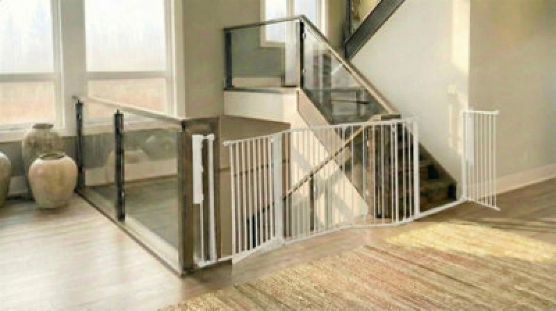 Image of Safetots Two Door Multi Panel Solution For Up And Down Staircases, White, 298Cm Of Length, Includes 2 Door Opening Panels