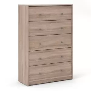 Image of May Chest Of 5 Drawers In Truffle Oak Effect