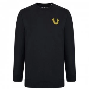 Image of True Religion Crew Neck Sweatshirt - Black Washed