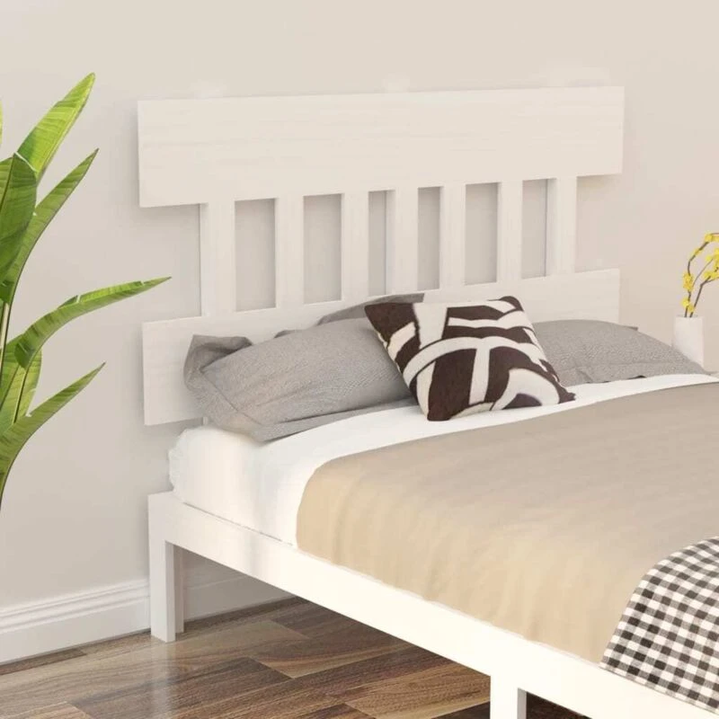 Image of VIDAXL Bed Headboard White 143.5x3x81cm Solid Wood Pine Vidaxl 8720287010029