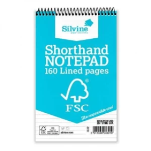 Image of Silvine Everyday Wirebound Shorthand Notepad 160 Pages (3 Pack)