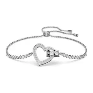 Image of Swarovski 5636447 Lovely Heart Rhodium Plated Adjustable Jewellery