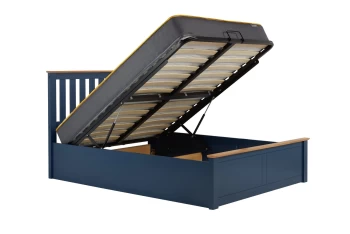 Image of Birlea Phoenix Ottoman Small Double Bed Frame - Navy