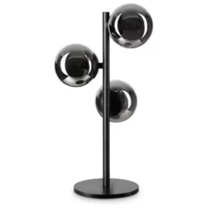 Image of Ideal Lux perlage 3 Light Globe Table Lamp Black, Non-Dim