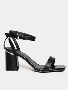 Image of Yours Extra Wide Fit 2 Part Heel Snake Black, Size E, Women