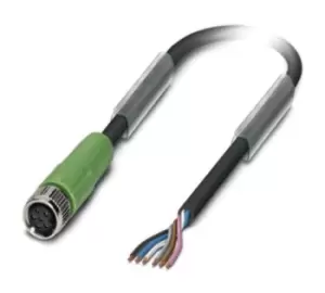 Image of Phoenix Contact Sac-6P-10,0-Pur/m 8Fs Sensor Cord, 6P, M8 Rcpt-Free End, 10M