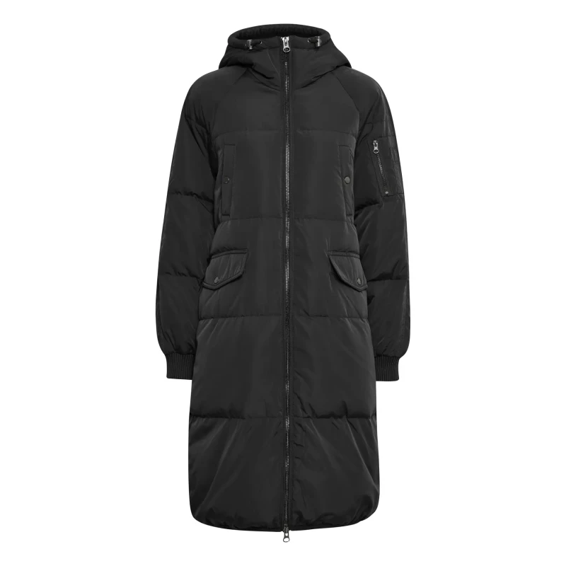 Image of Ichi Womens Ichi Bunala Long Puffer Parka Noir Female M