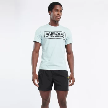 Image of Barbour International Mens Essential Large Logo T-Shirt - Pastel Spruce - M