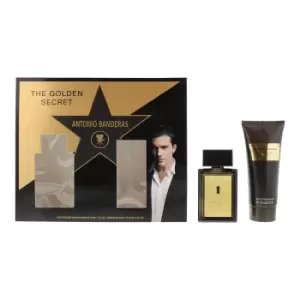 Image of Antonio Banderas Golden Secret 2 Piece Eau de Toilette For Him 50ml & Aftershave Balm 100ml Gift Set