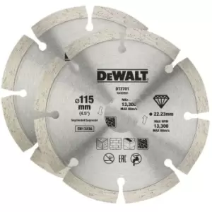 Image of DEWALT - 115mm Angle Grinder Blade Segmented Diamond Cutting Discs 4.5 x 2