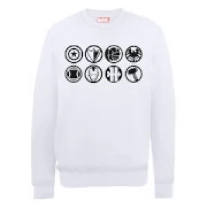 Image of Marvel Avengers Assemble Team Icons Sweatshirt - White - S