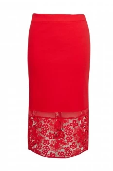 Image of French Connection Deloas Lucky Layer Pencil Skirt Red