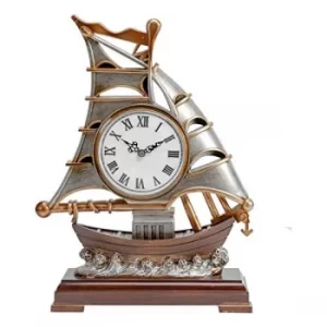 Image of Bronze Finish Sailing Ship Mantel Clock