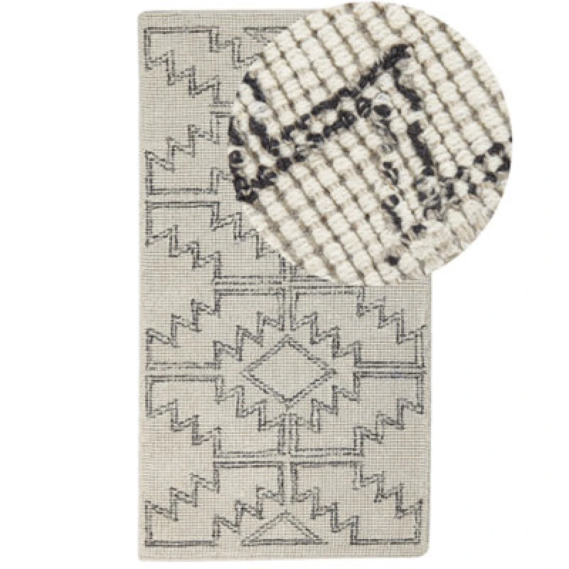 Image of Beliani Rug Urla Beige 80 X 150 Cm Wool