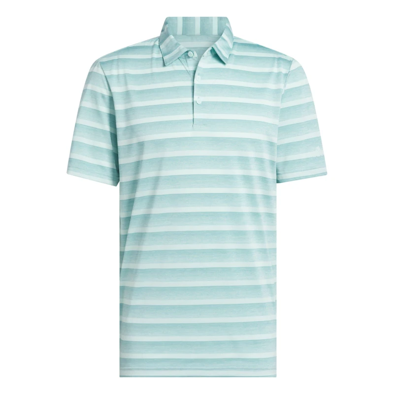Image of adidas Mens 2 colour Stripe Short Sleeve Performance Polo Shirt MntT/SFlsh Aqua male M