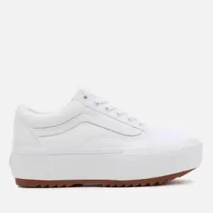 Image of Vans Womens Canvas Old Skool Stacked Trainers - True White - UK 5