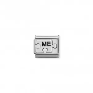 Image of Composable Classic Oxidized Symbols Sterling Silver Me Puzzle You Me Link 330101/41