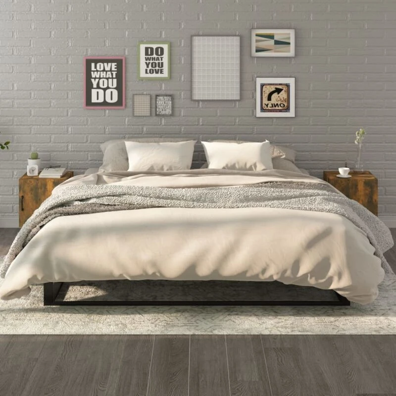 Image of VIDAXL Bedside Cabinets 2 pcs Smoked Oak Engineered Wood Vidaxl 8720286973264