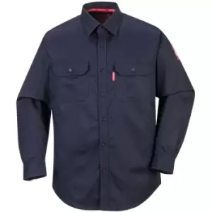 Image of Portwest - FR89NAR4XL - sz 4XL Bizflame 88/12 FR Shirt - Navy - Navy