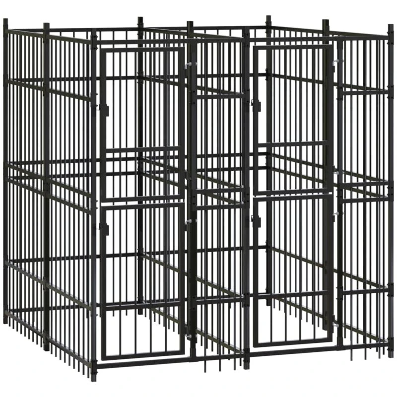 Image of VIDAXL Outdoor Dog Kennel Steel 3.69 m² Vidaxl 8720286871164