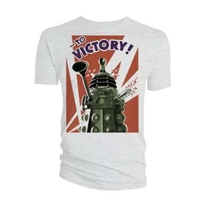 Image of Doctor Who - Dalek to Victory Mens XX-Large T-Shirt - White