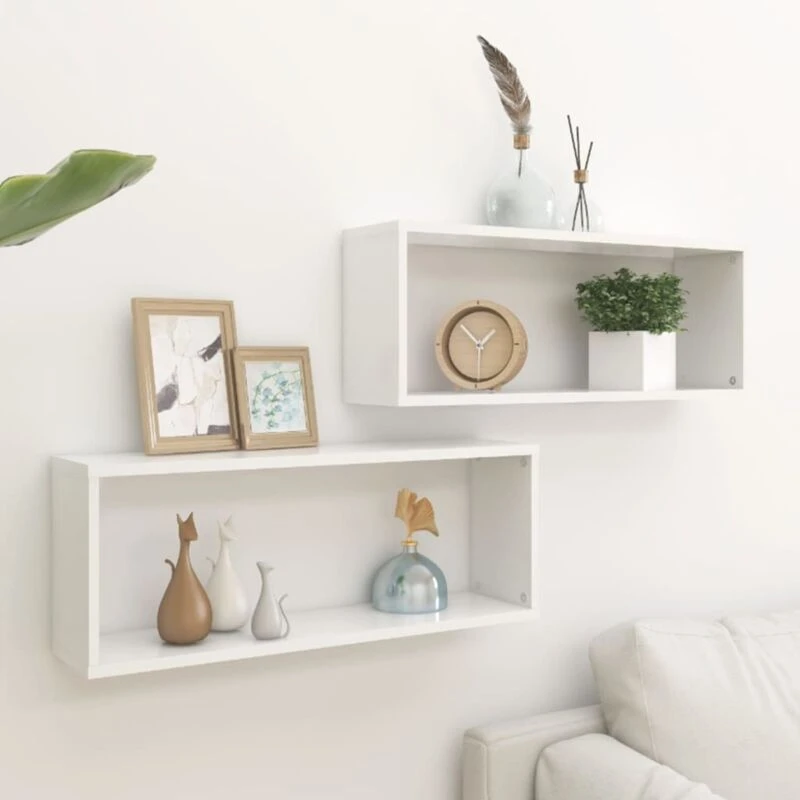 Image of VIDAXL Vidaxl - Wall Cube Shelf 2 pcs White 60x15x23cm Engineered Wood 8720286595510
