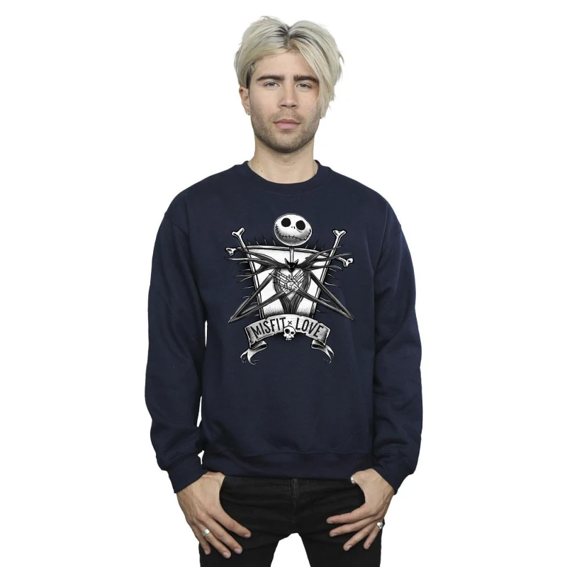 Image of Disney Men The Nightmare Before Christmas Misfits Love Sweatshirt in Navy Size: Small Navy S Male 5063153522510