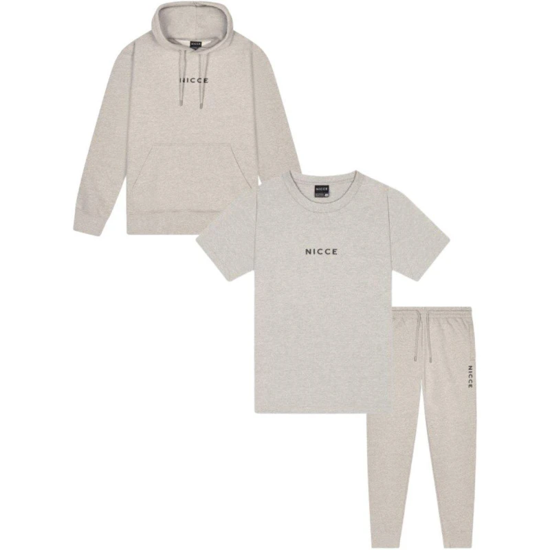 Image of Nicce Mens Dean Fleece Tracksuits Grey Marl male S