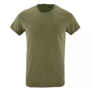 Image of SOLS Mens Regent Slim Fit Short Sleeve T-Shirt (XXL) (Heather Khaki)