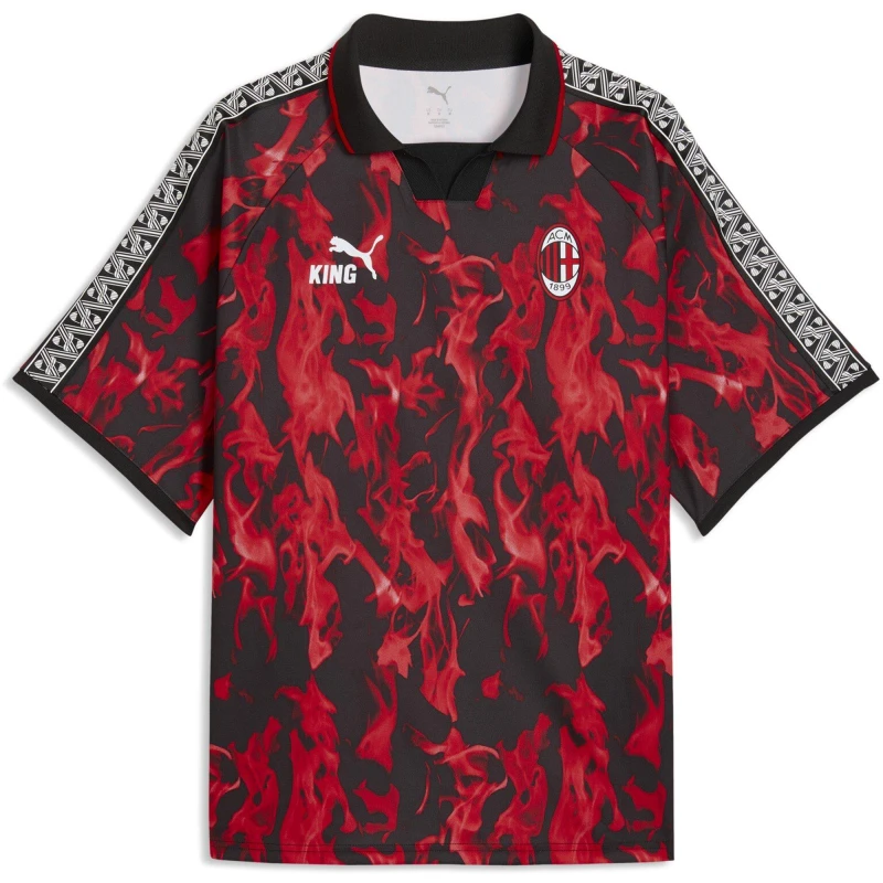 Image of Puma Mens AC Milan Licensed Retro Football Shirt 2025 2026 Red/Black male L