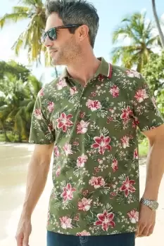 Image of Short Sleeve Printed Polo Shirt