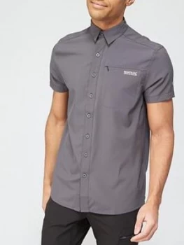 Image of Regatta Kioga Short Sleeve Shirt - Grey, Size S, Men