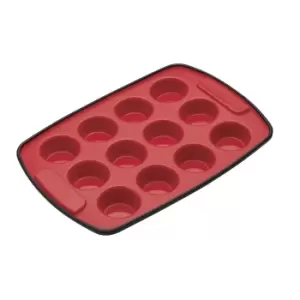 Image of MasterClass Smart Silicone 12 Hole Pan 29 x 20cm Red