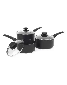 Image of Salter Marble Gold Set of 3 Saucepans