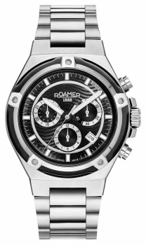 Image of Roamer 221837 41 55 20 Mens Tempomaster Chronograph Steel Bracel Colour - Black