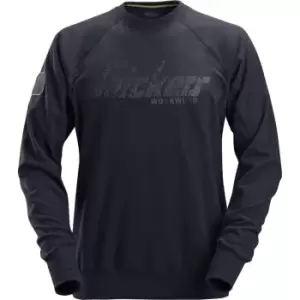 Image of Snickers 2882 Mens Logo Sweatshirt Navy S