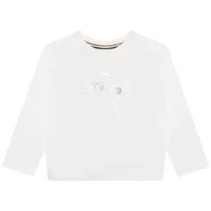 Image of Boss Boss Long Sleeve Signature Logo T-Shirt Junior Girls - White