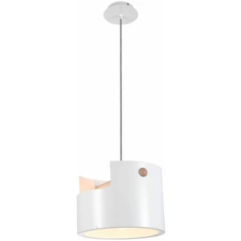 Image of Suspension Cube Large 1x40W, white Metal / Wood