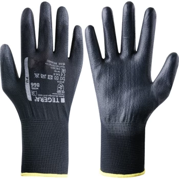 Image of 866 Tegera Pu Palm-side Coated Black Gloves - Size 9
